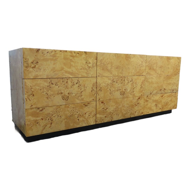 Mid Century Modern Hollywood Regency Burlwood Dresser 6383 For Sale