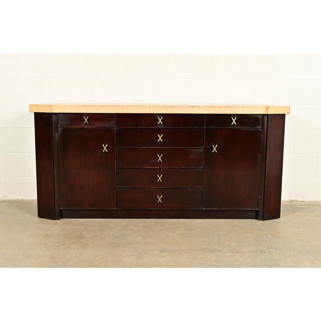 An beautiful mid-century modern Hollywood Regency sideboard, credenza, or bar cabinet By Paul Frankl for Johnson Furniture...