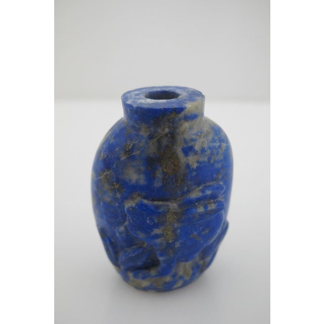 Antique Chinese Blue Lapis Lazuli Carved Rabbit Snuff Bottle For Sale - Image 9 of 10