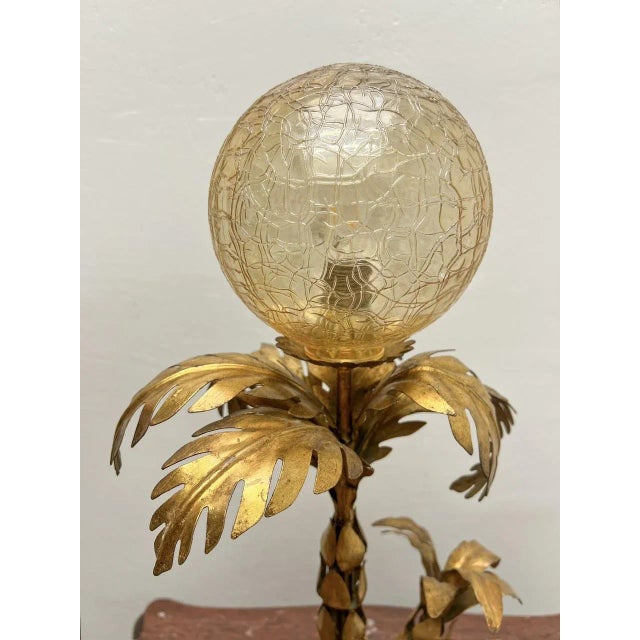 Metal Mid-Century Palm Tree Table Lamp attributed to Hans Kögl, 1970s For Sale - Image 7 of 13