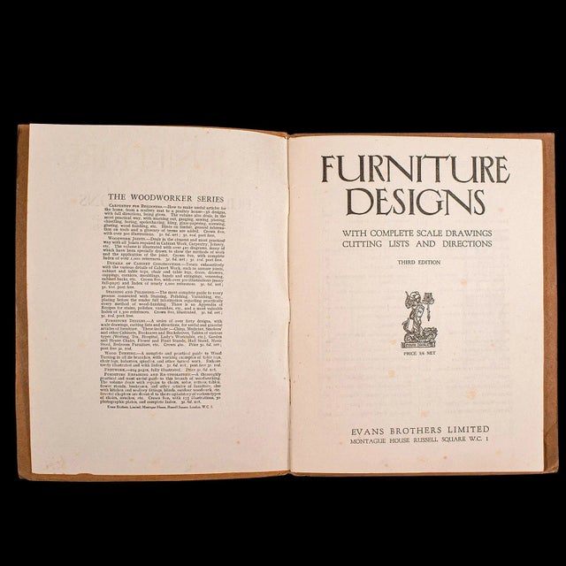 This is a Vintage Furniture Designs folio. An English, carpenter's reference book with patterns, dating to the early 20th...