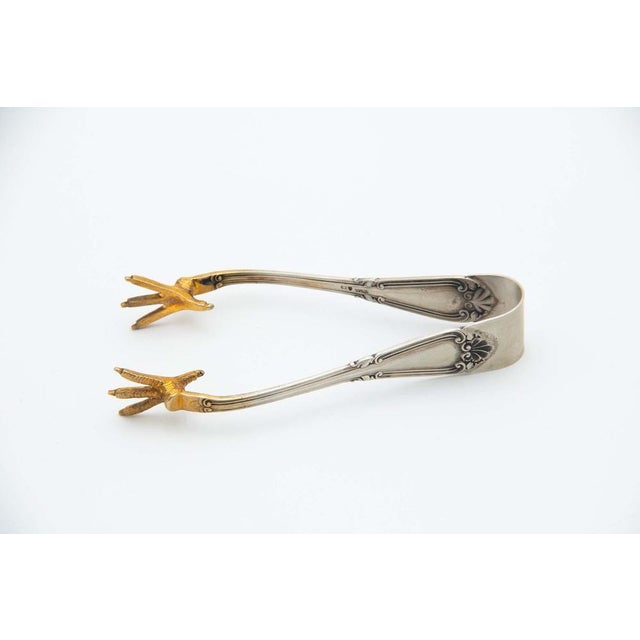 Silver Ice Tongs with Claws For Sale - Image 4 of 4