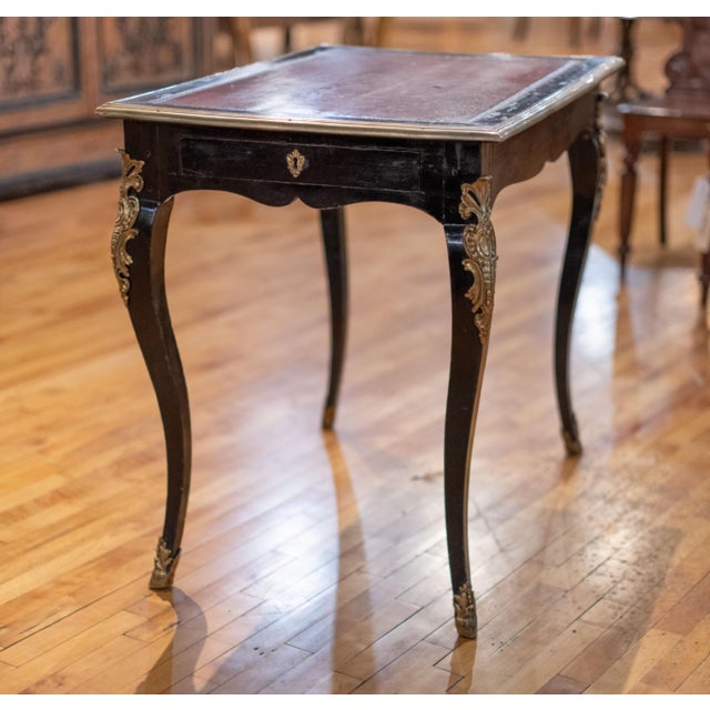 French Late 20th Century French Ebonized Writing Table For Sale - Image 3 of 4