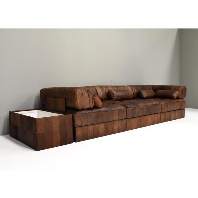 DS-88 Sectional Sofa in Cognac Brown Leather from De Sede, Switzerland, 1970s, Set of 19 For Sale - Image 6 of 18