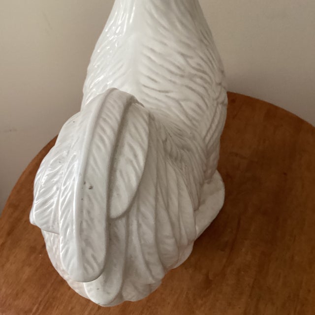 Vintage Collectible Large White Ceramic Rooster Figurine # 51/71 Signed For Sale In Chicago - Image 6 of 12