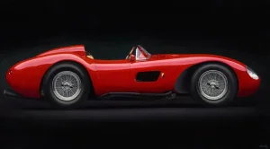 Ferrari Test Rossa, Original Oil Painting on Canvas