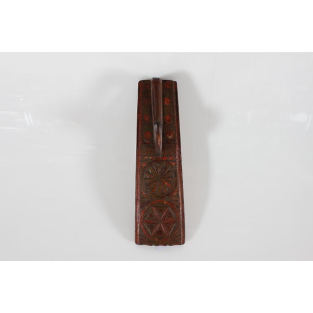 Mid 18th Century Kid Size Antique Danish Wooden Mangle Board a Wedding Love Gift with Horse, 1768 For Sale - Image 5 of 12