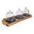 1990s Charcuterie Board With 3 Glass Domes on Wood Base For Sale