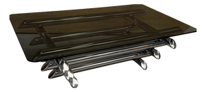 Smoked Glass Coffee Table with Chromed Metal Tubes, 1970s