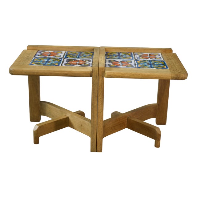 Bedside Tables by Guillerme and Chambron for Votre Maison, 1950s, Set of 2 For Sale