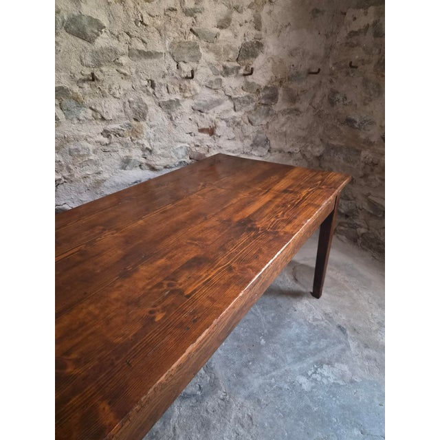 Wood Antique French Farmhouse Dining Table with Two Drawers in Oak & Pine, 1880s For Sale - Image 7 of 18