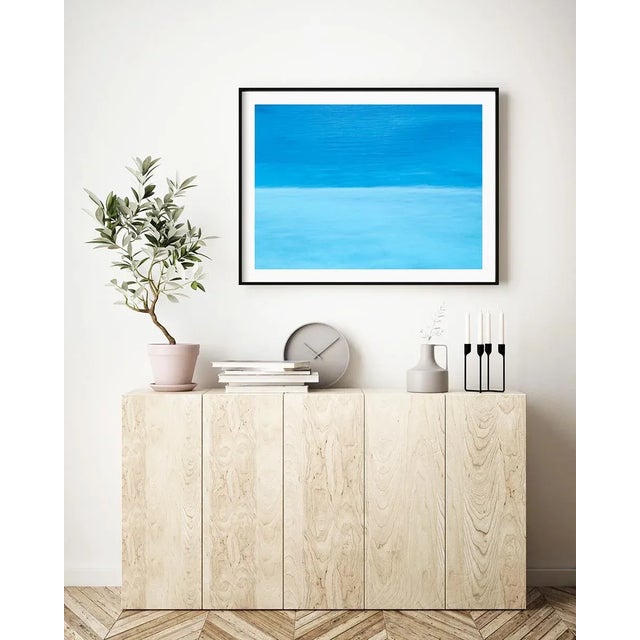 Blue Contemporary Minimalist Coastal Photography Print, Blue Abstract Art Print, 45 X 30" Fine Art Photograph, 'Ionian Sea Blues' For Sale - Image 8 of 9