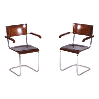 Bauhaus Chairs in Beech by R. Slezák, 1930s, Set of 2 For Sale