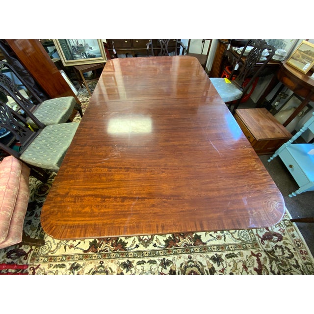 Traditional 20th Century Maitland-Smith Regency Style Mahogay Double Pedestal Dining Table For Sale - Image 3 of 12