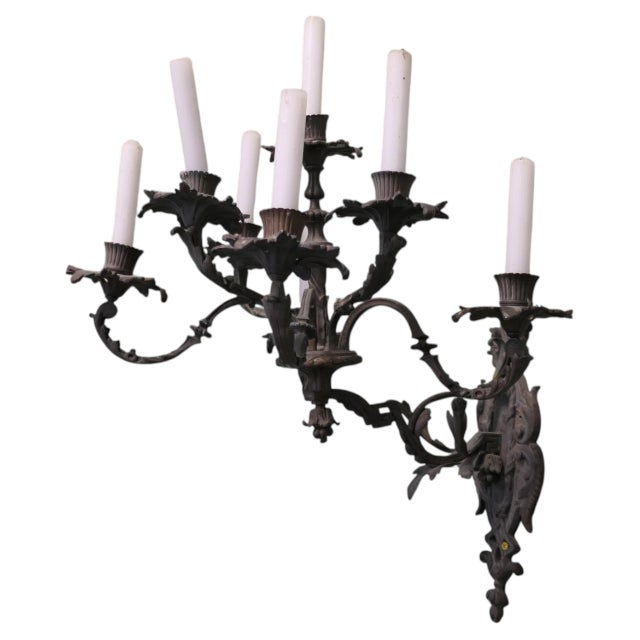 Black Gothic Bronze Wall Sconce For Sale - Image 8 of 8