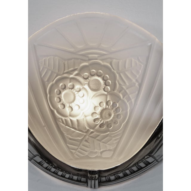 Silver French Art Deco Wall Sconces by Georges Viarmé 1930 France - A Pair For Sale - Image 8 of 11