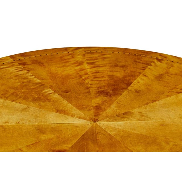Goldenrod Scandinavian Art Deco Inlaid Birch Center Table, 1920 For Sale - Image 8 of 10