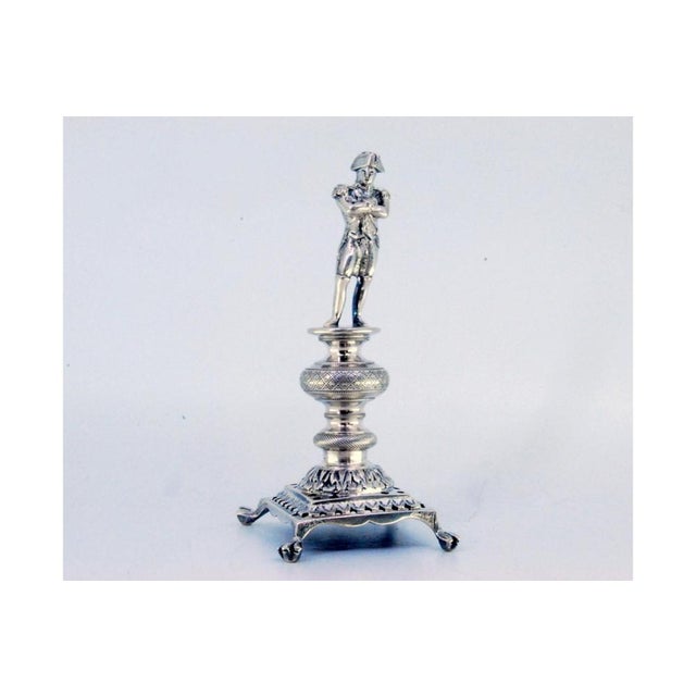 Silver Toothpick Holder with Napoleon Figure For Sale - Image 9 of 10
