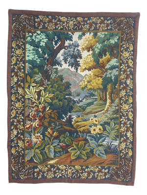 Vintage French Verdure Jacquard Tapestry in the style of Aubusson, 1970s