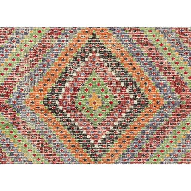 1950s Turkish Kilim. Hand woven with wool on wool foundation in the Oushak region of Turkey. Kilims & Flat Weaves are rugs...