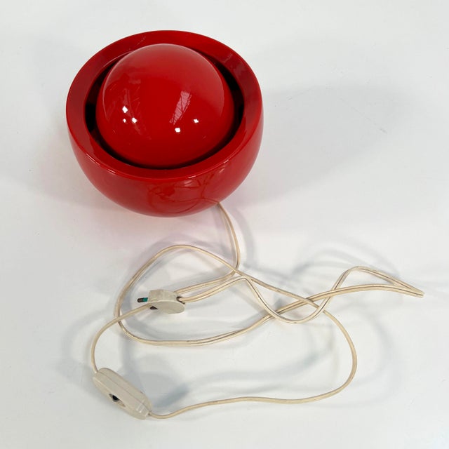 Ceramic Red Italian Ceramic Table Lamp, 1970s For Sale - Image 7 of 8
