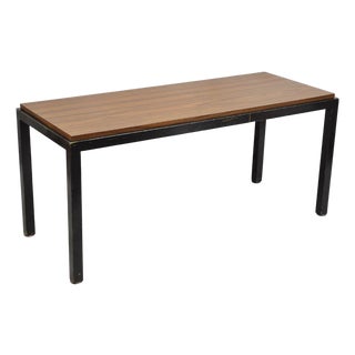 Vintage Mid Century Modern Steel Metal & Faux Rosewood Laminate Coffee Table For Sale