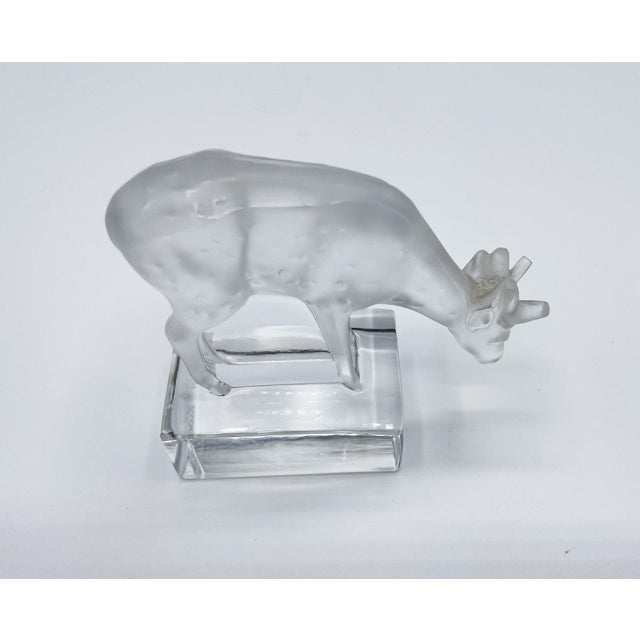 Daim Sculpture in Frosted Glass by René Lalique for Lalique, 1970s For Sale - Image 8 of 13