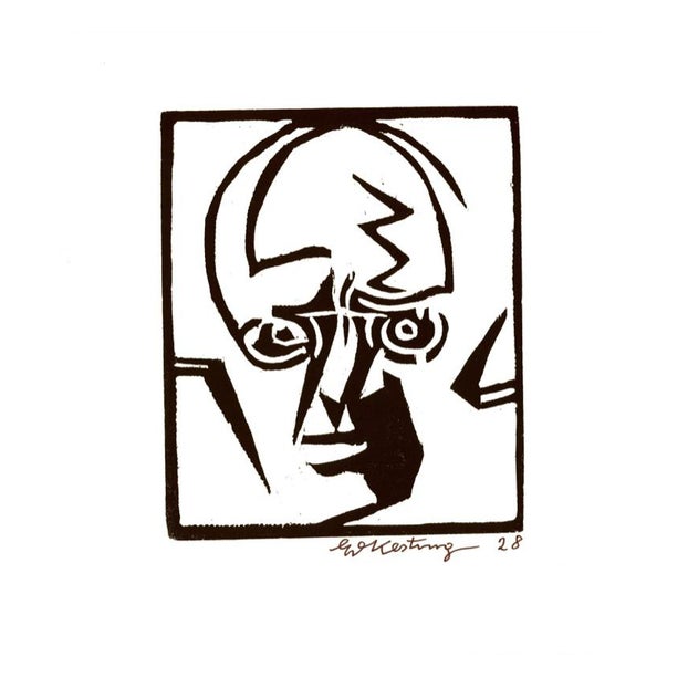 Edmund Kesting, Portrait of Herwarth Walden, 1913, Linocut, Paper For Sale