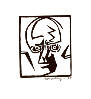 Edmund Kesting, Portrait of Herwarth Walden, 1913, Linocut, Paper
