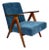 Vintage Denim Blue Armchair, 1970s For Sale