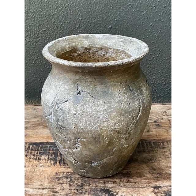 Vintage Textured Ceramic Pottery Vase For Sale - Image 12 of 14