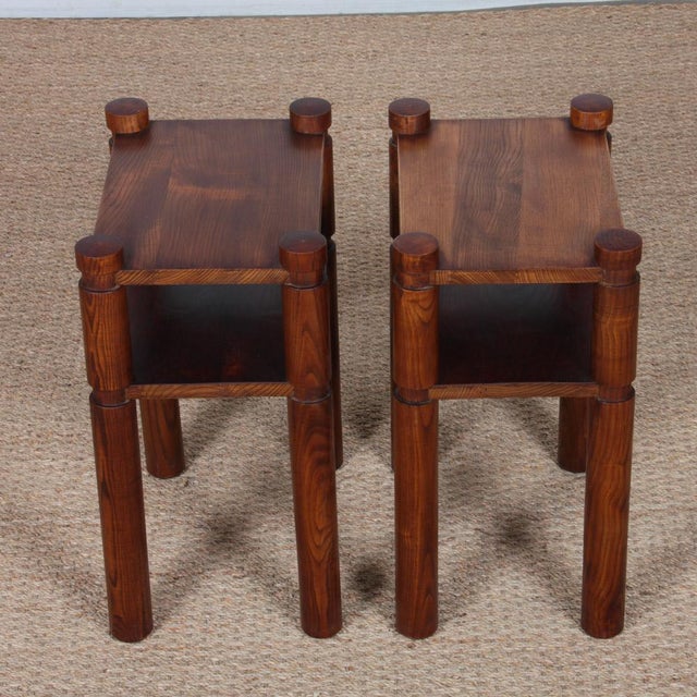 1950s Vintage Elm Nightstands, 1950s, Set of 2 For Sale - Image 5 of 7