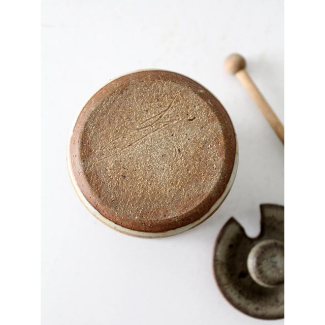 Vintage Studio Pottery Honey Pot Jar For Sale - Image 10 of 10
