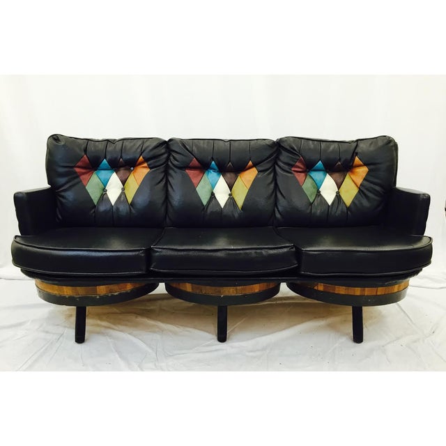 Retro MidCentury Black Diamond Back Sofa Chairish