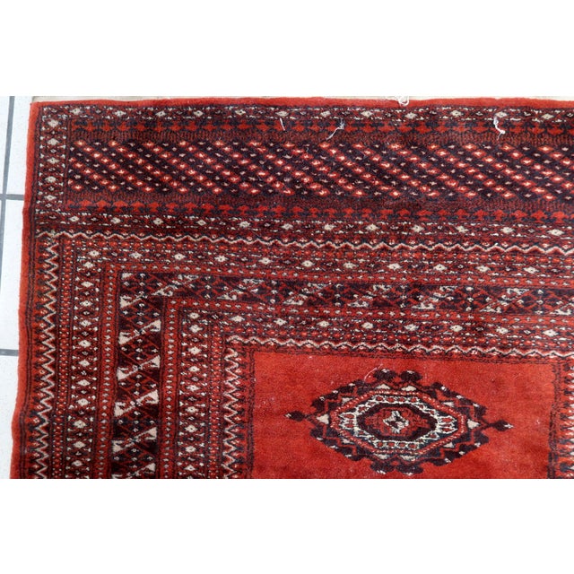 1950s 1950s, Handmade Vintage Uzbek Bukhara Rug 3' X 5.1' For Sale - Image 5 of 13