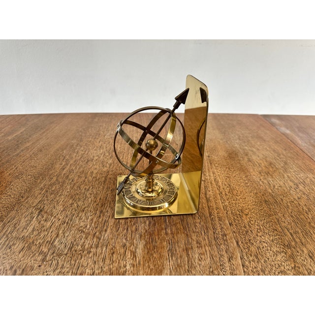 1980s Vintage Brass Armillary Sphere Bookend, c.1980s For Sale - Image 5 of 6