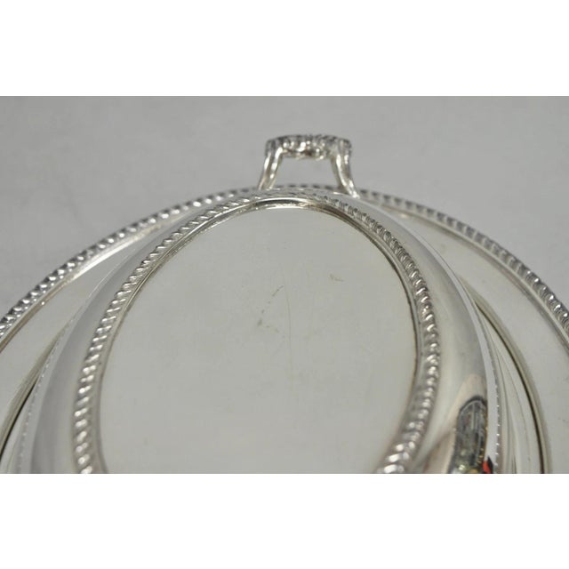 Vintage Modern Silver MFG Co Silver Plated Twin Handle Vegetable Serving Dish For Sale - Image 10 of 14