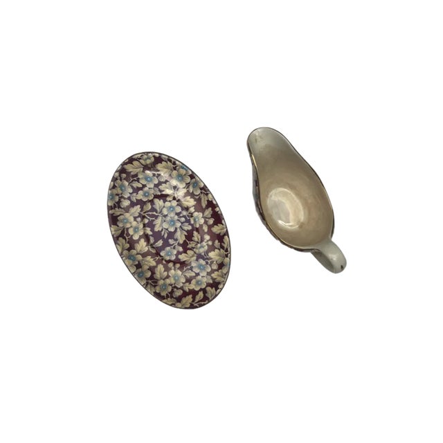 Early 20th Century Early 20th Century Lord Nelson Royal Brocade Mint Boat & Stand- 2 Pieces For Sale - Image 5 of 7