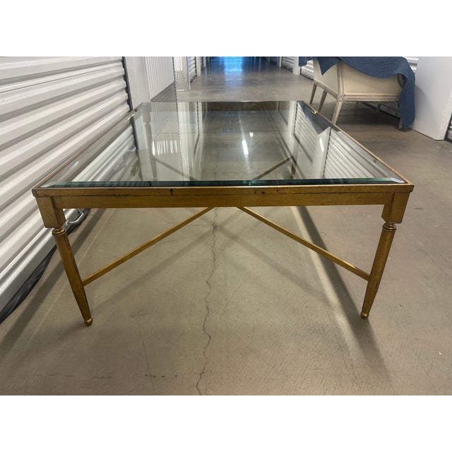 Mid-Century Modern 1990s Vintage Gold Metal Coffee Table For Sale - Image 3 of 9
