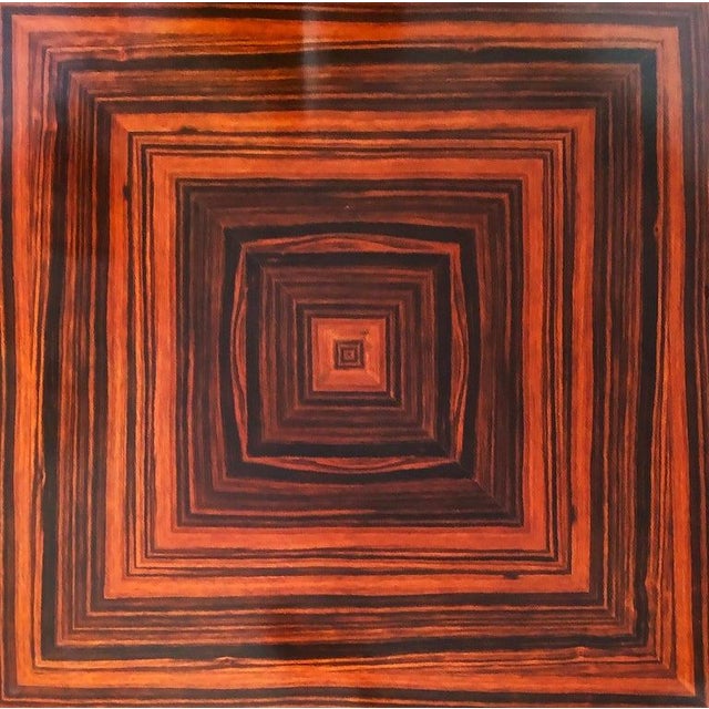 Late 20th Century Late 20th Century Art Deco Macassar Ebony Round Dining Center Table, Beautifully Veneered Wood For Sale - Image 5 of 9