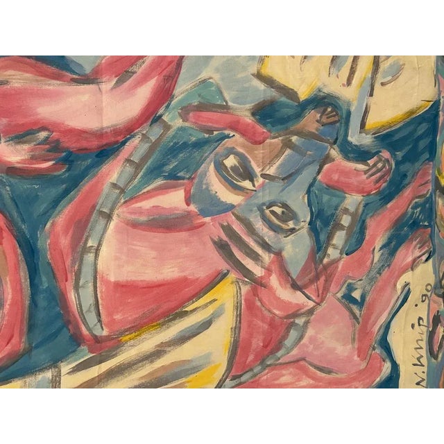 1990s Noor Knip, Abstract Composition, 1990, Acrylic on Canvas For Sale - Image 5 of 6