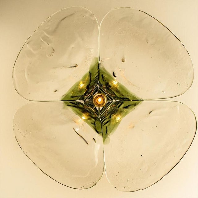 AVMazzega Green and Clear Glass Pendant Lamp by Carlo Nason for Mazzega, 1960 For Sale - Image 4 of 18