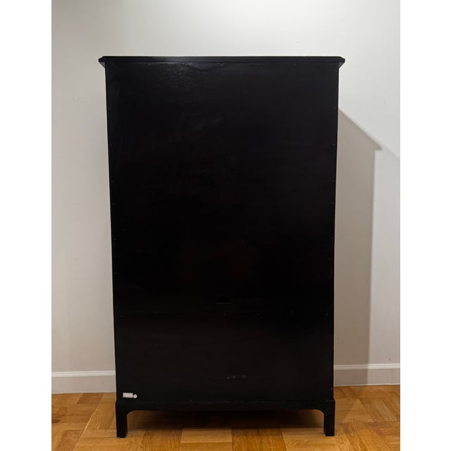 Bronson Mahogany Glass Door Bookcase Cabinet in Heritage Black Attributed to Pottery Barn For Sale - Image 9 of 18