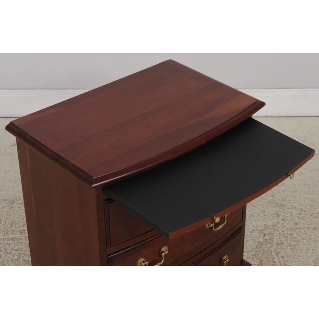 Brown Pennsylvania House Bow Front Cherry 3 Drawer Nightstand For Sale - Image 8 of 13