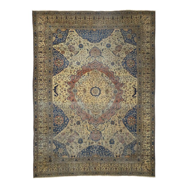 Antique Persian Mohtasham Kashan Rug 7’5” X 10’0" For Sale