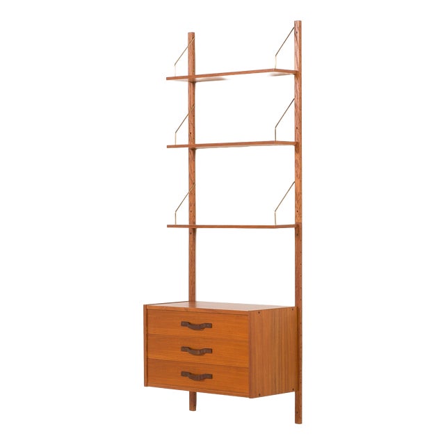 Mid-Century Scandinavian Wall Unit in Teak, 1960s For Sale