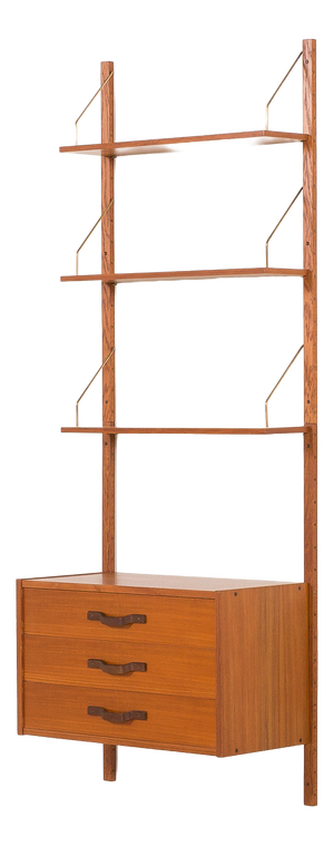 Mid-Century Scandinavian Wall Unit in Teak, 1960s