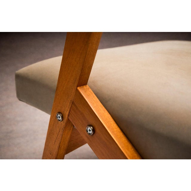 Mid-Century Modern Armchair in Beige Faux Leather, Jose Zanine Caldas, 1950s - Lot 107 For Sale - Image 3 of 12