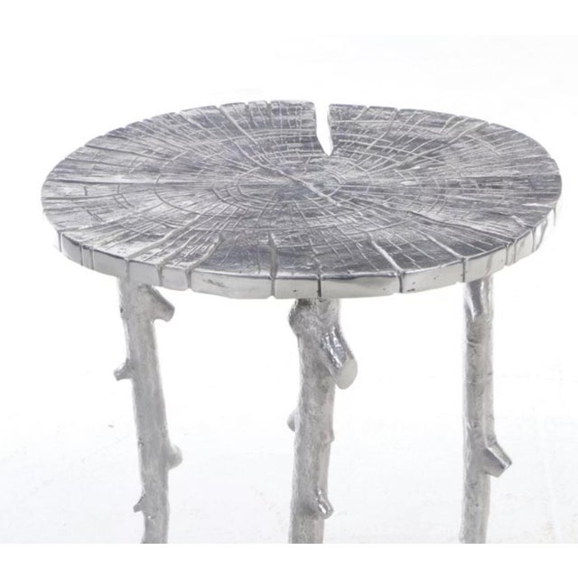 Brutalist 1990s Attributed to Michael Aram " Enchanted Forest Polished Side Yable" For Sale - Image 3 of 3