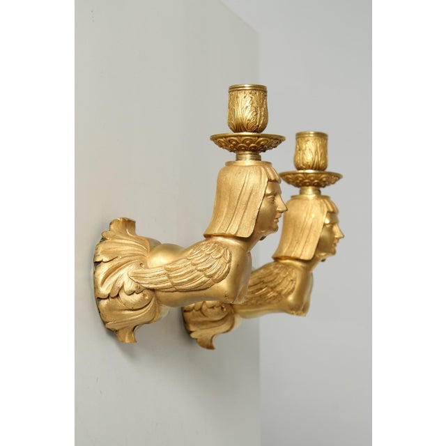 French Empire Ormolu Wall Sconces, 1820s, Set of 2 For Sale - Image 4 of 18